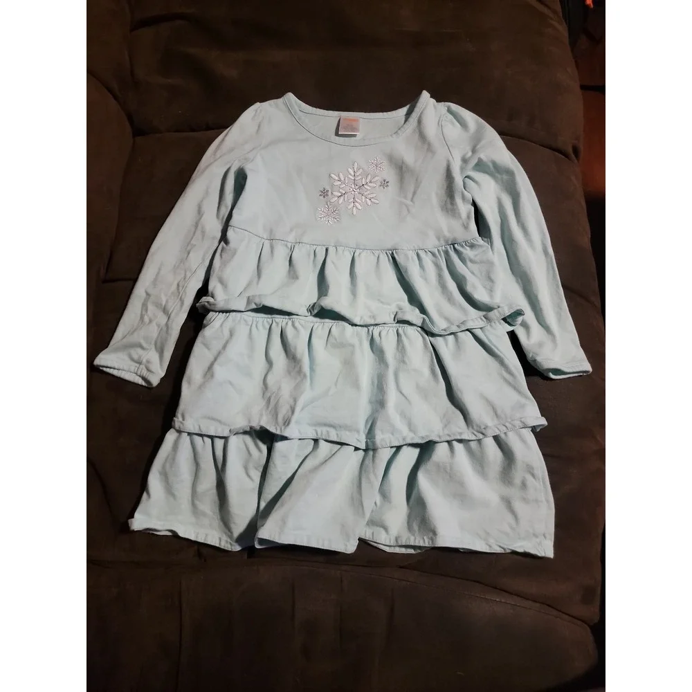 Gymboree snow princess‎ snowflake blue dress size 5t